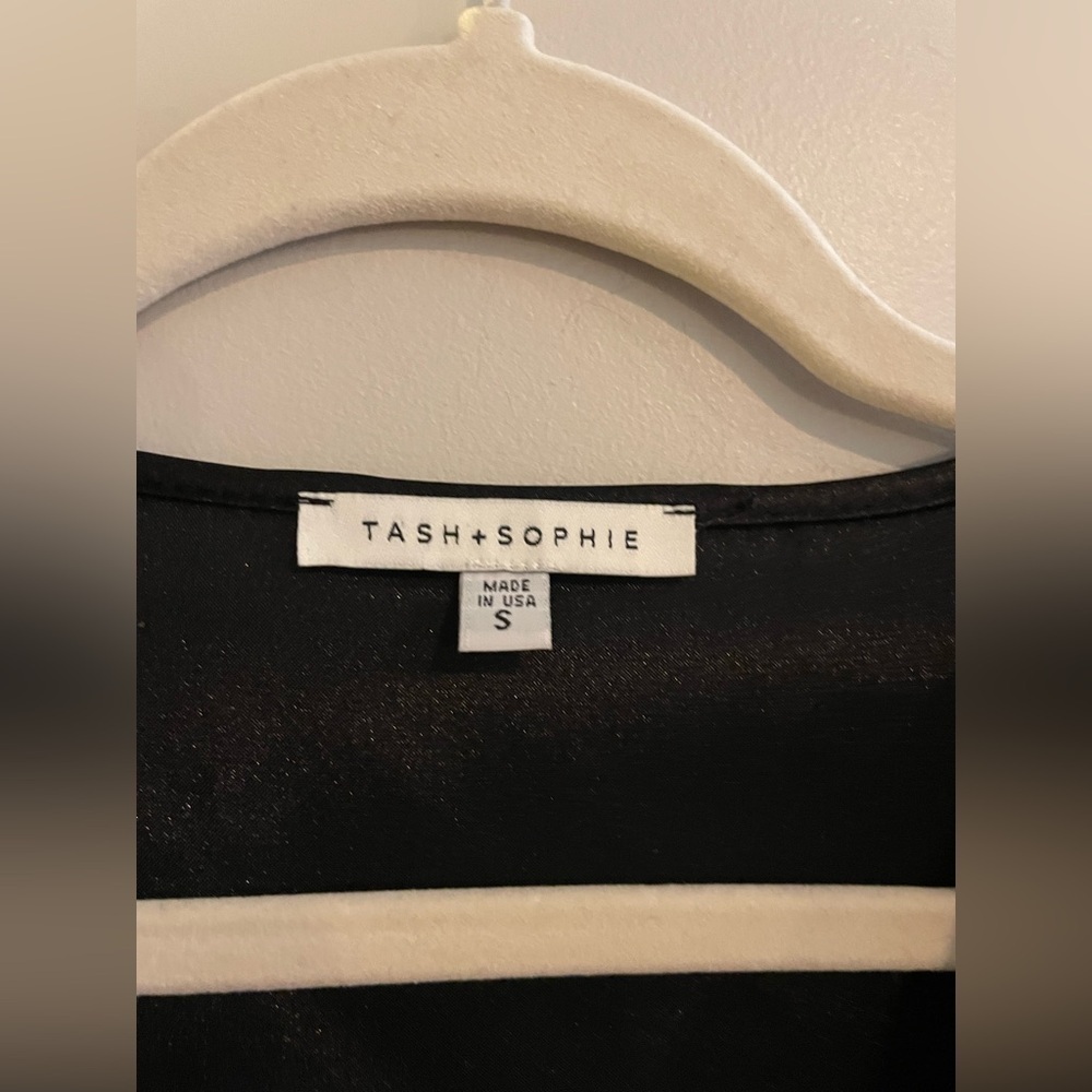 Tash + Sophie Black Satin Dress Shirt - Picture 2 of 4